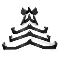 Costway - LAT Pulldown Attachment Set Back Strength Training Bicep Tricep Handle Grips - Black - Front_Zoom