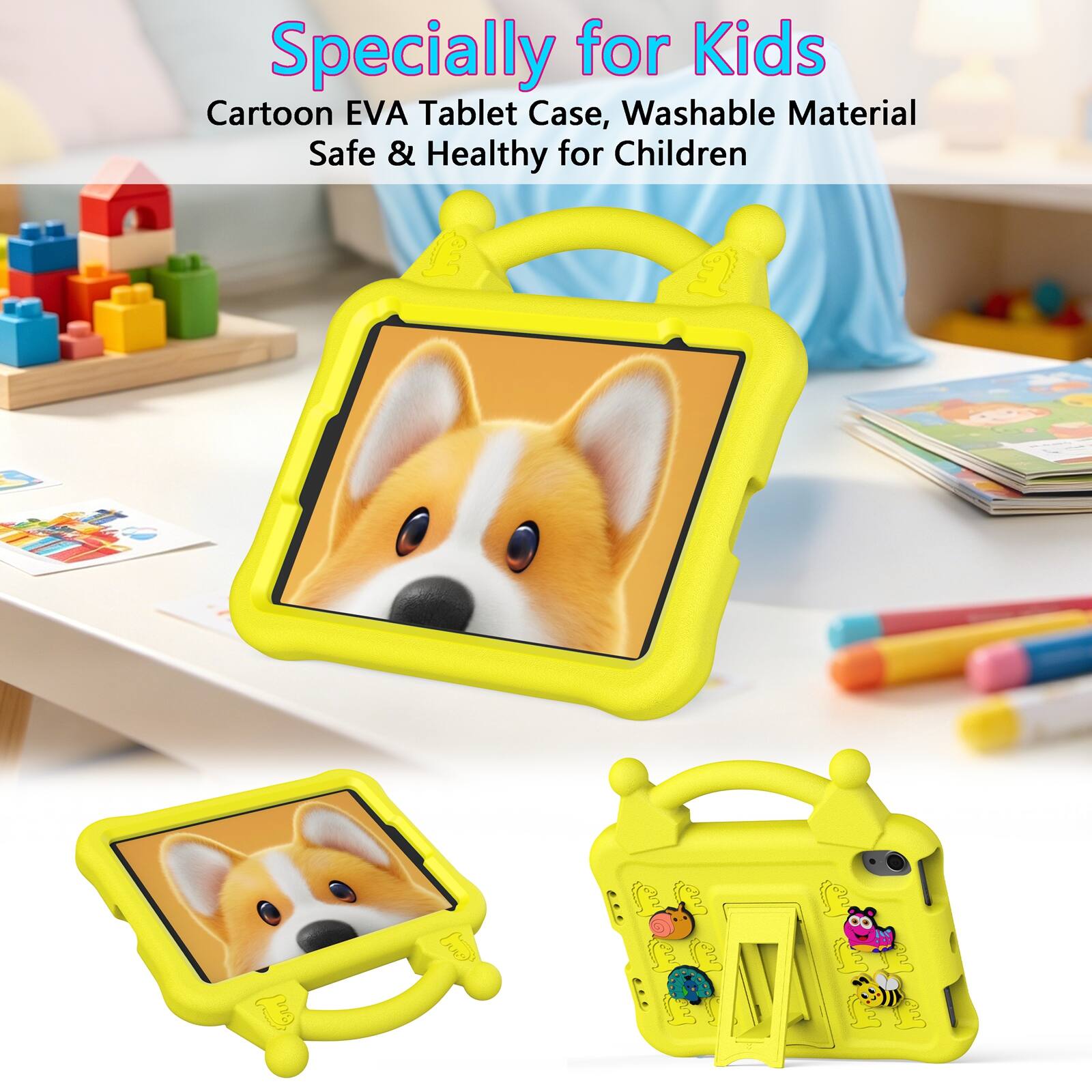 Specially for Kids Cartoon EVA Tablet Case, Washable Material Safe & Healthy for Children