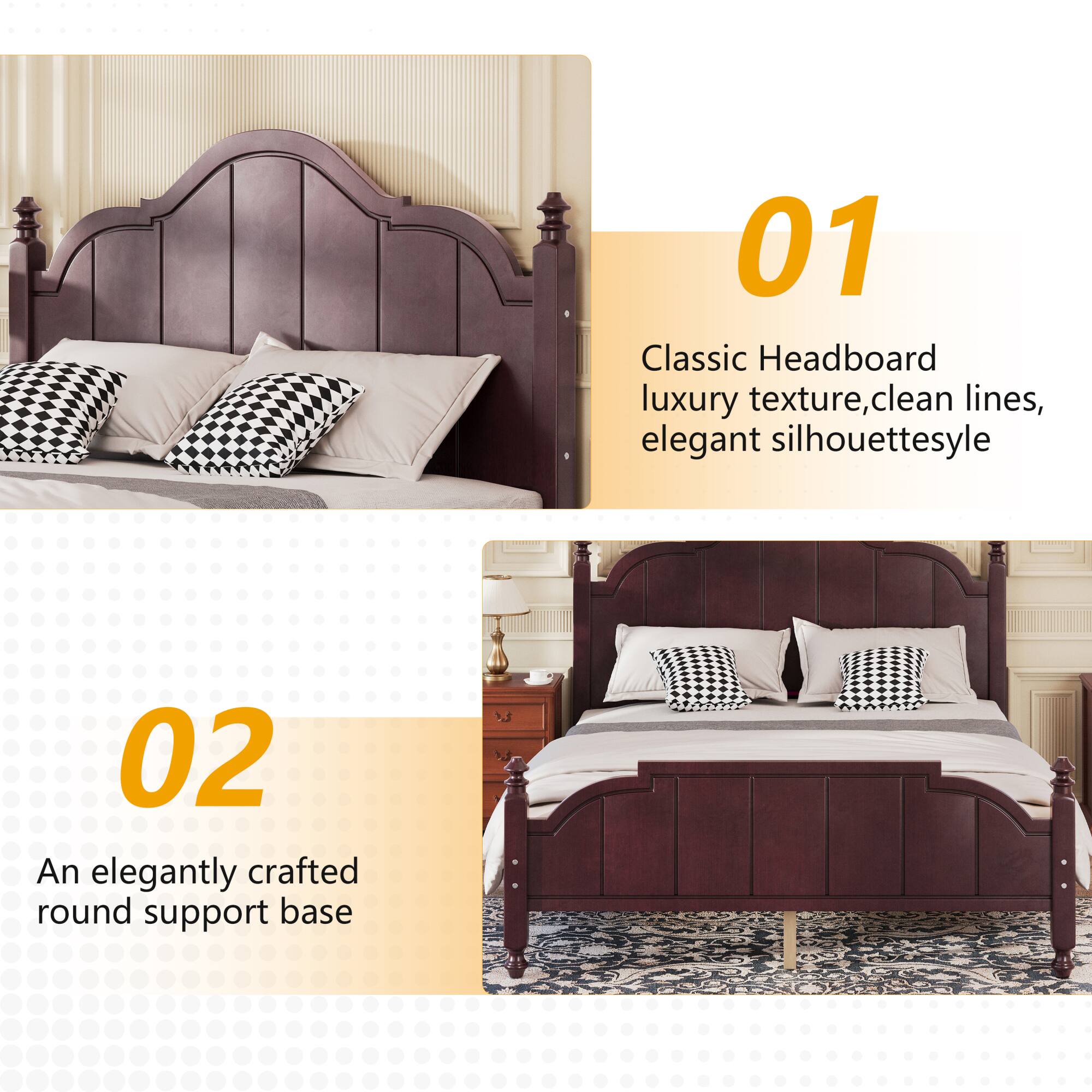 01 Classic Headboard luxury texture, clean lines, elegant silhouettes

02 An elegantly crafted round support base