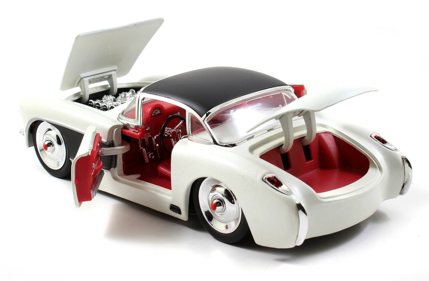 Alt View 3. Jada Toys - Big Time Muscle - 1:24 1957 Chevy Corvette Die-Cast Car   - COLLECTIBLES - Multicolor.