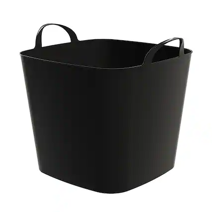 Front. Life Story - Life Story 26 Quart Flexi Tub, Versatile Storage Tote, Home Organizer, Black - Black.