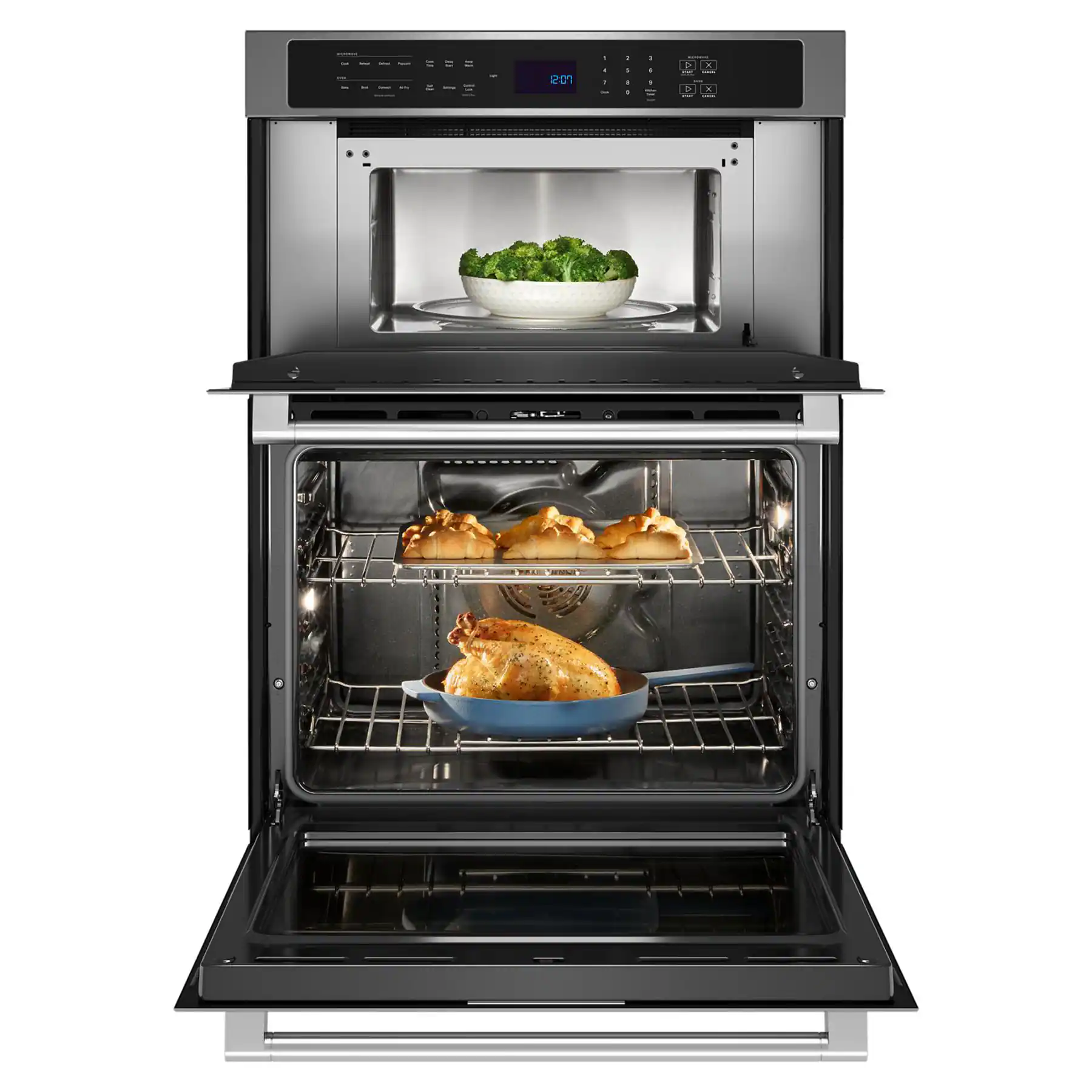Alt View 2. Maytag - 30" Built-In Electric Convection Double Wall Combination with Microwave and Air Fry - Fingerprint Resistant Stainless Steel.