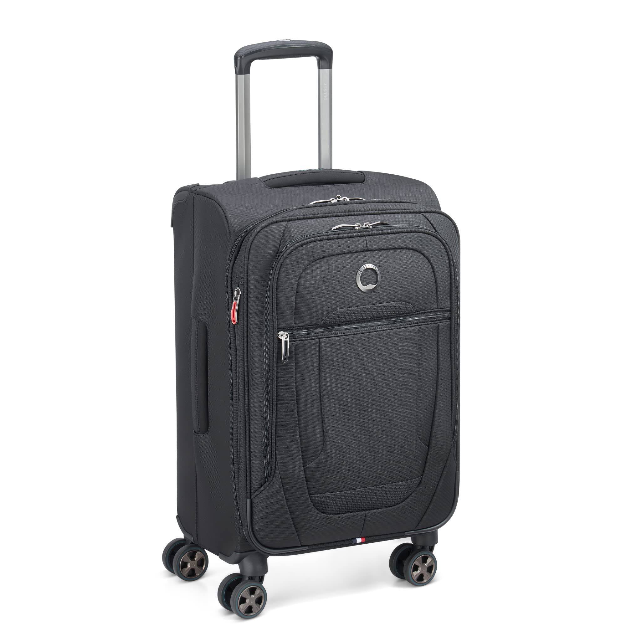 Angle. Delsey - Delsey Helium DLX Expandable Spinner Carry-On Luggage - 21" Small - Black.