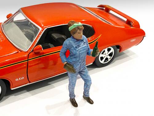 Alt View 1. American Diorama - Retro Female Mechanic IV Figurine for 1/24 Scale Models by American Diorama.