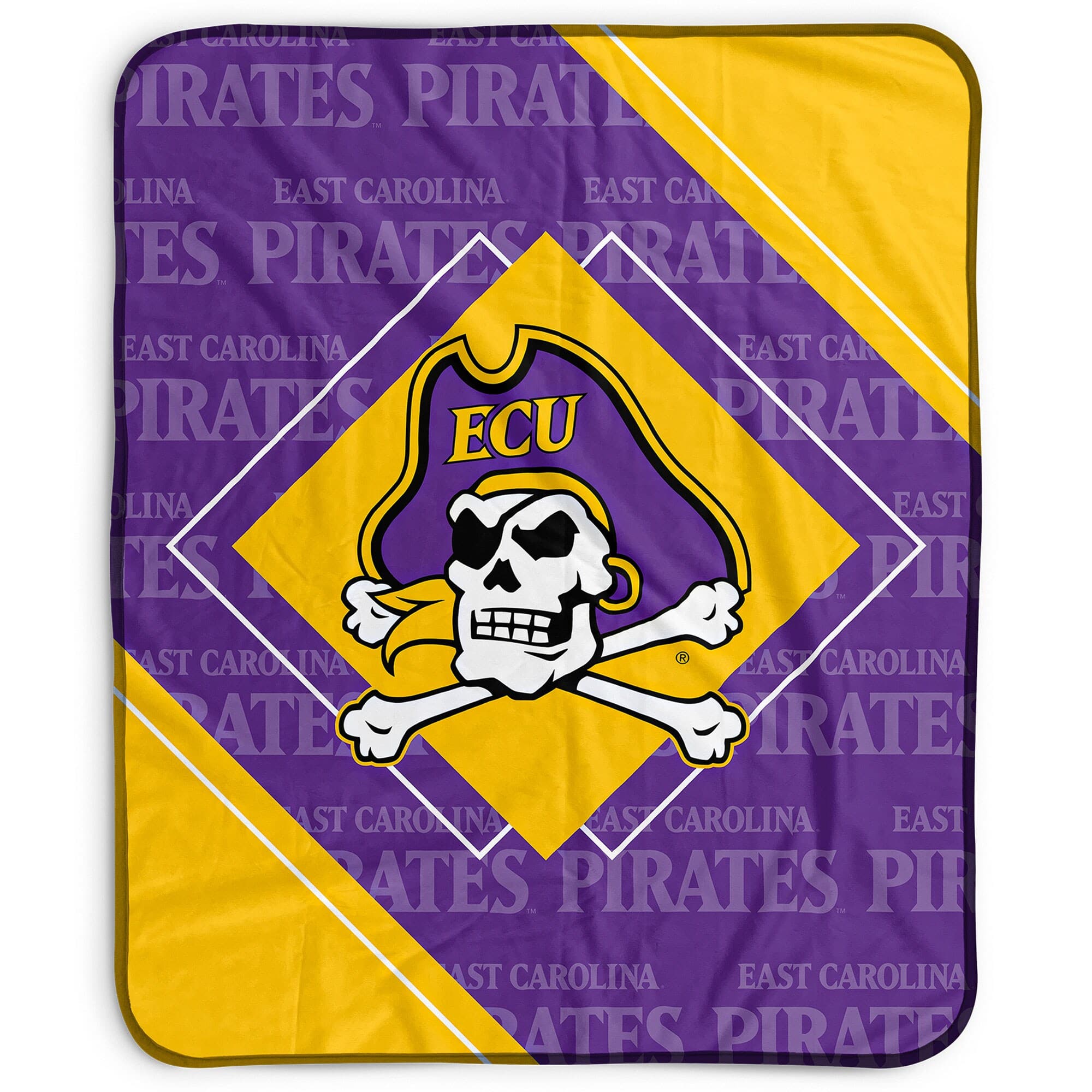 Pegasus - ECU Pirates 50" x 60" Diamond Logo Fleece Blanket - Multicolor