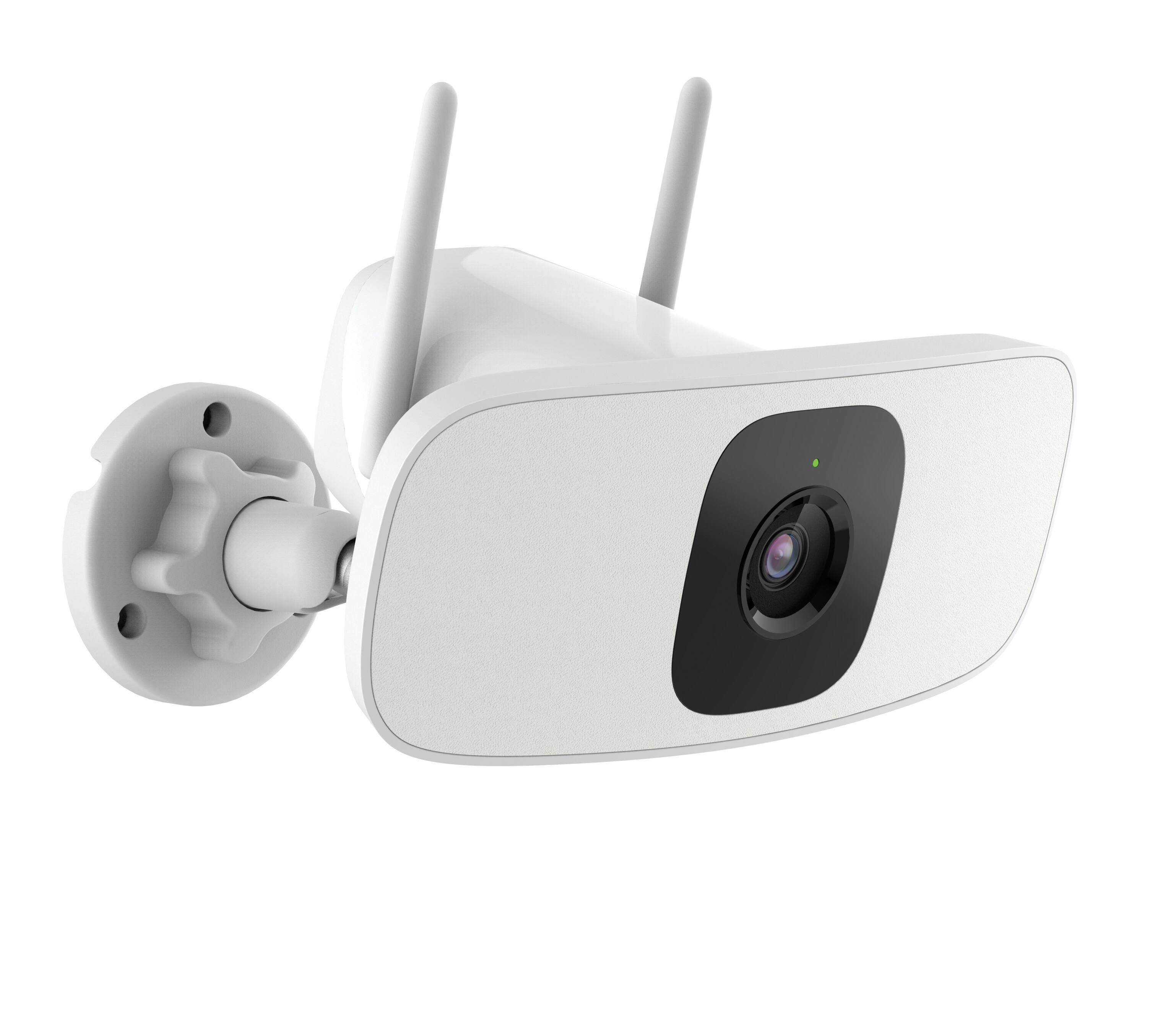 Back. Lorex - 2K Floodlight Wi-Fi Security Camera (with App Controlled Horizontal Pan) - White.