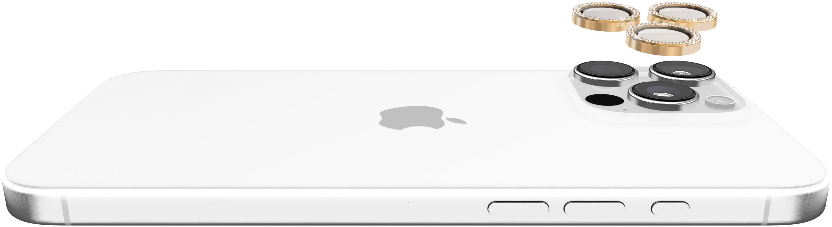 Alt View 12. kate spade new york - Aluminum Ring Lens Protector for Apple iPhone 16 Pro and 16 Pro Max - Set in Stone Gold.