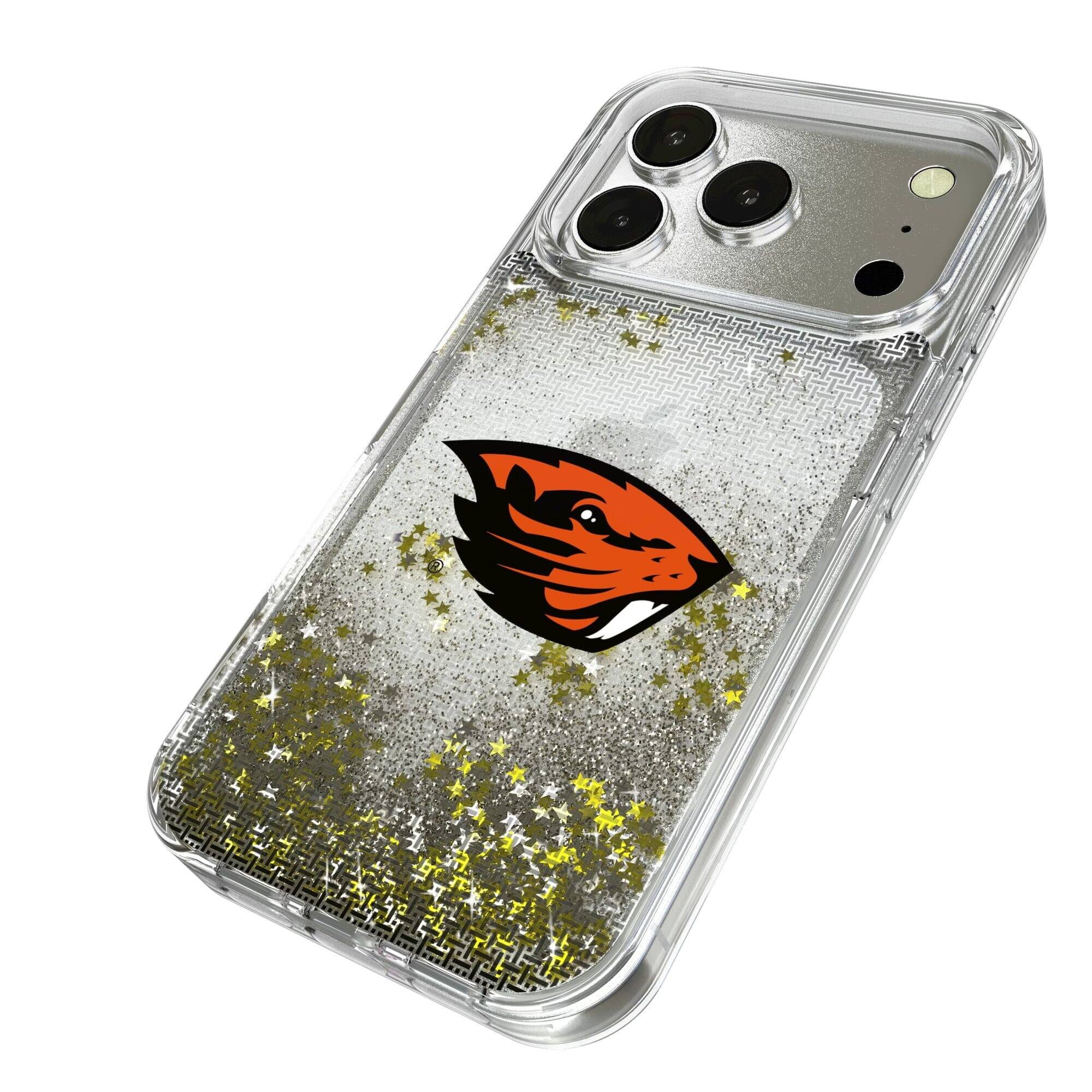 Alt View 1. Keyscaper - Oregon State Beavers Linen Logo iPhone Glitter Case - 14 - Multicolor.