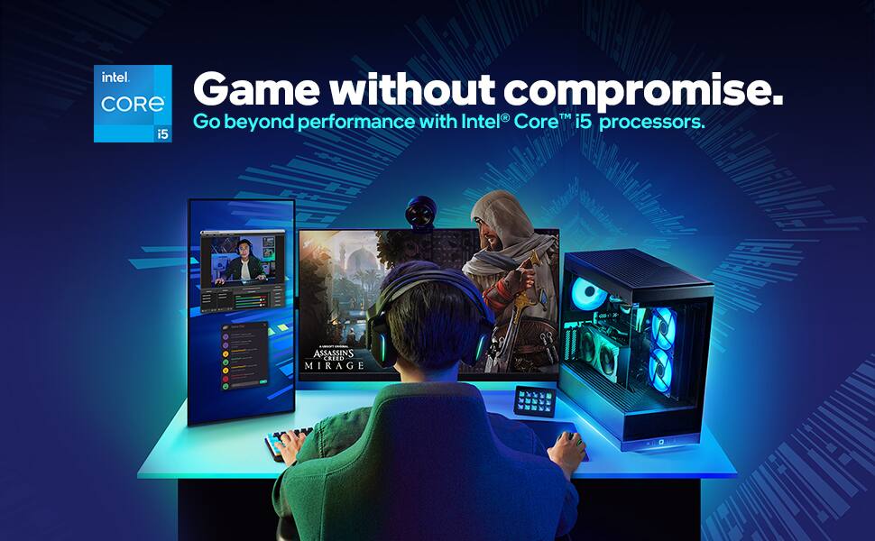 Game without compromise.  
Go beyond performance with Intel® Core™ i5 processors.  
Assassin's Creed Mirage