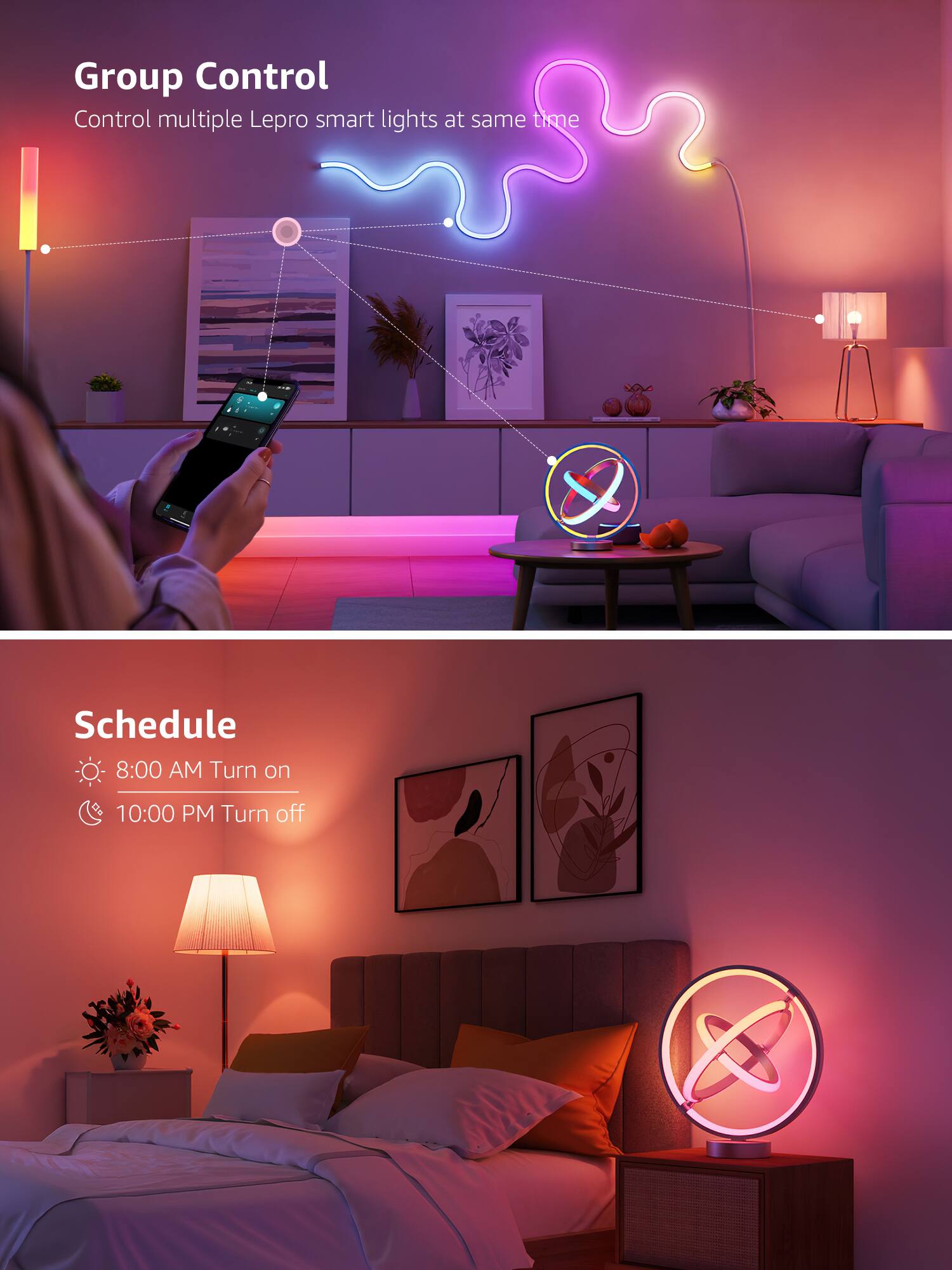 Lepro TB1 AI Smart LED Desk Lamp, Alexa Google Enabled RGB+IC