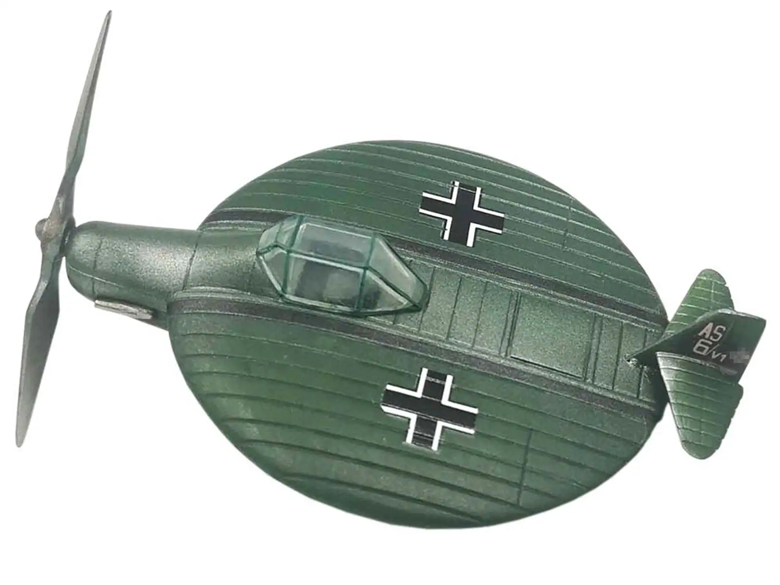 Angle. Luft-X - Sack AS-6 Aircraft Prototype "German Luftwaffe" 1/72 Model by Luft-X - Green.