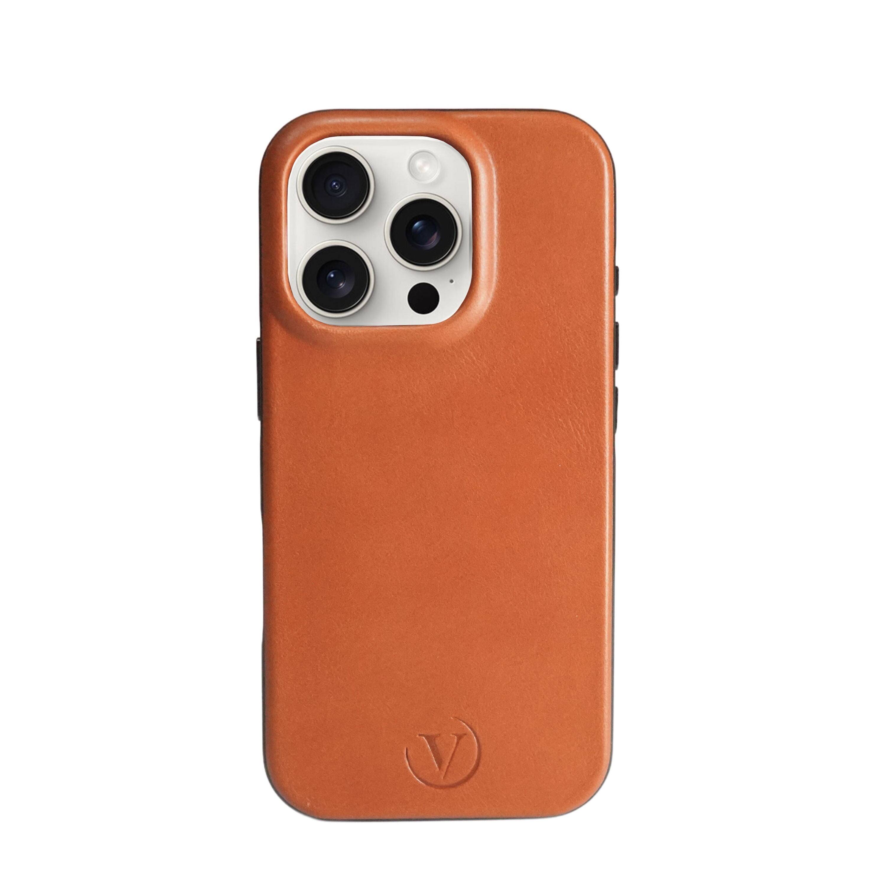 Front. Vionentus - iPhone 16 Pro Max Elite Leather Case - brown.