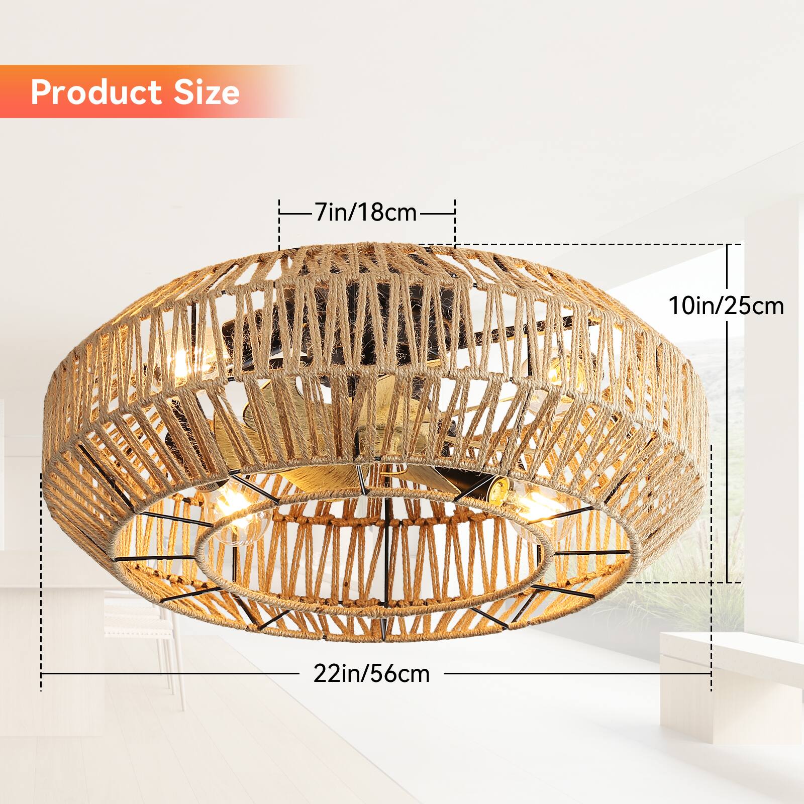 Product Size  
7in/18cm  
10in/25cm  
22in/56cm