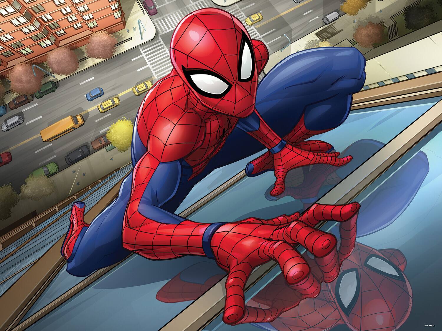 Alt View 1. PopMarket - Marvel Spider-Man Climbing Building 500pc 24x18 in 3D Lenticular Puzzle   - COLLECTIBLES - Multicolor.
