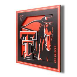 YouTheFan - Texas Tech Red Raiders 12'' x 12'' 3D Logo Wall Art - Multicolor
