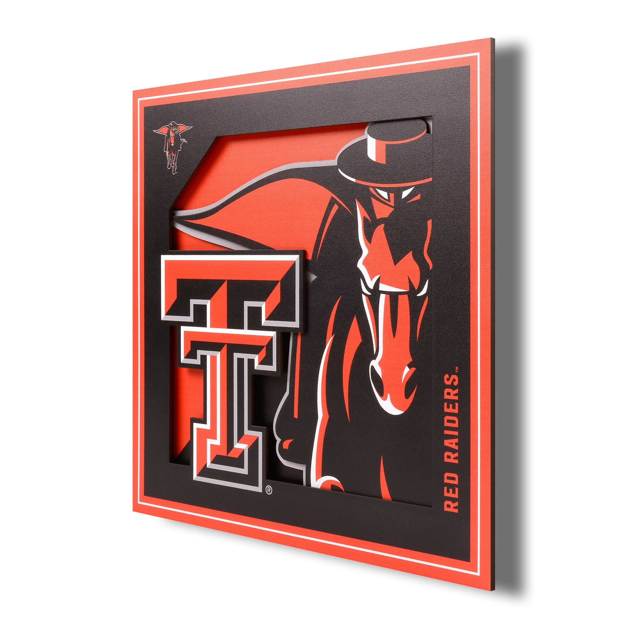 Texas Tech Red Raiders 12'' x 12'' 3D Logo Wall Art