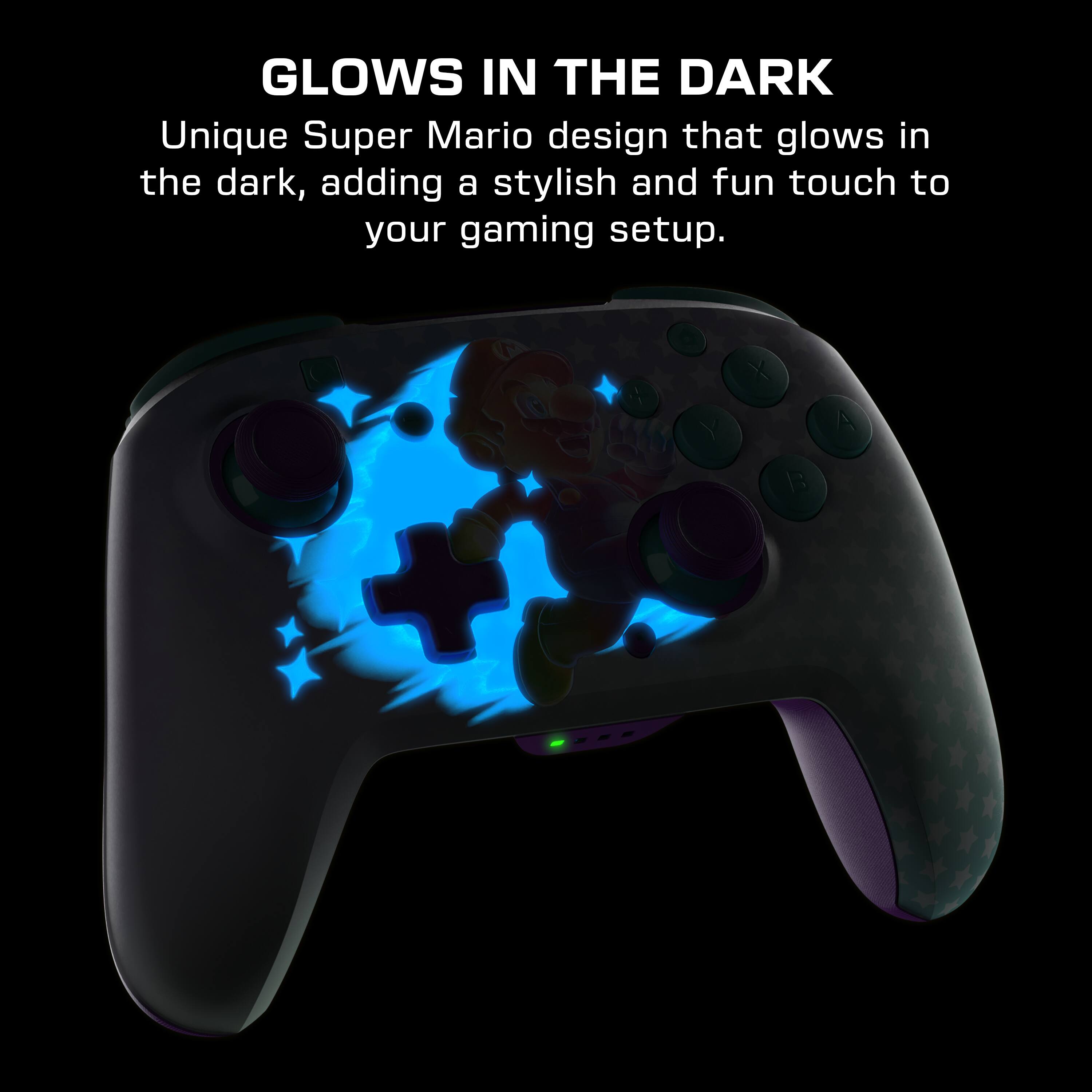 Glows in the Dark Unique Super Mario design that glows in the dark, adding a stylish and fun touch to your gaming setup.