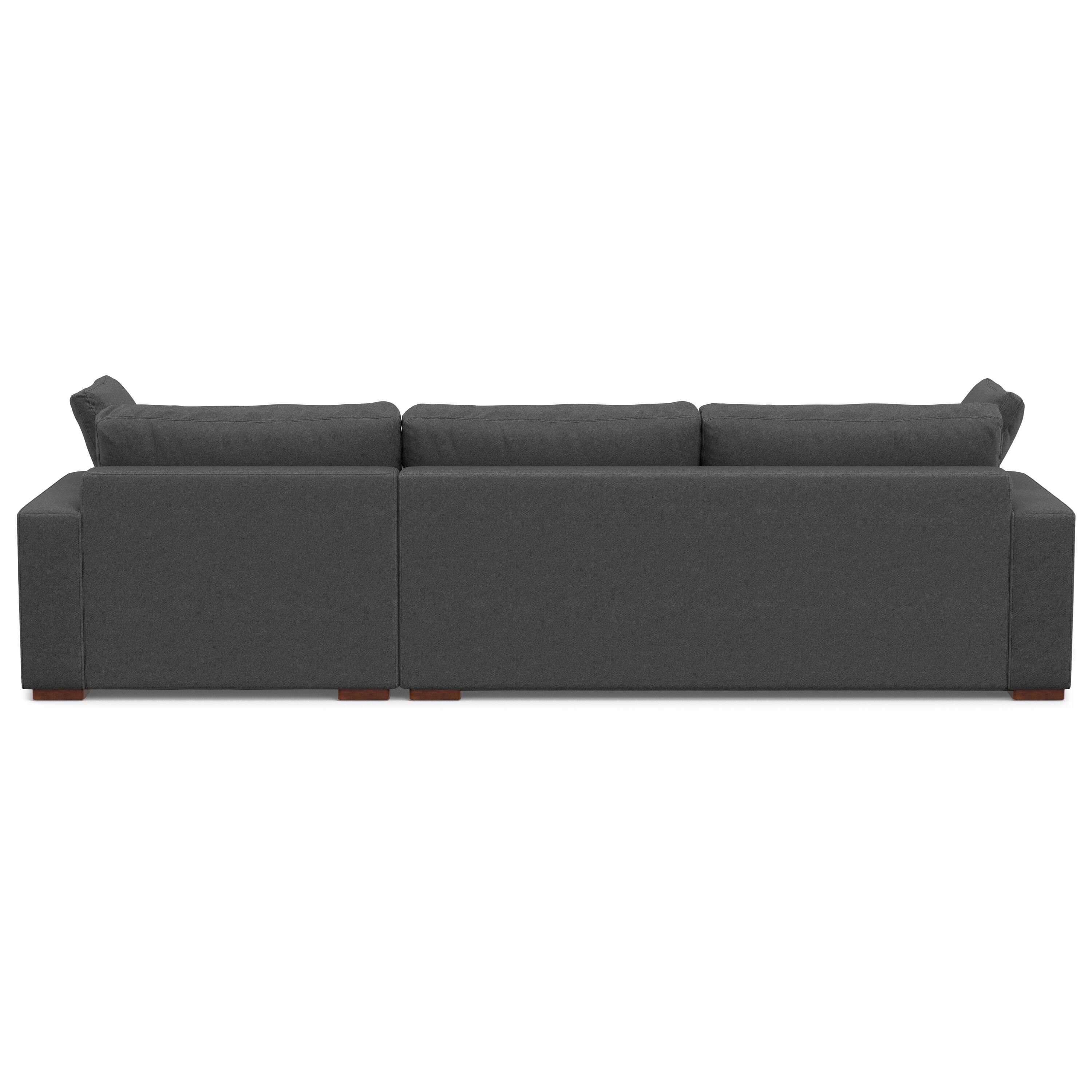 Left. Simpli Home - Charlie Right-Facing Sectional in Tightly Woven Performance Fabric - Pebble Grey.