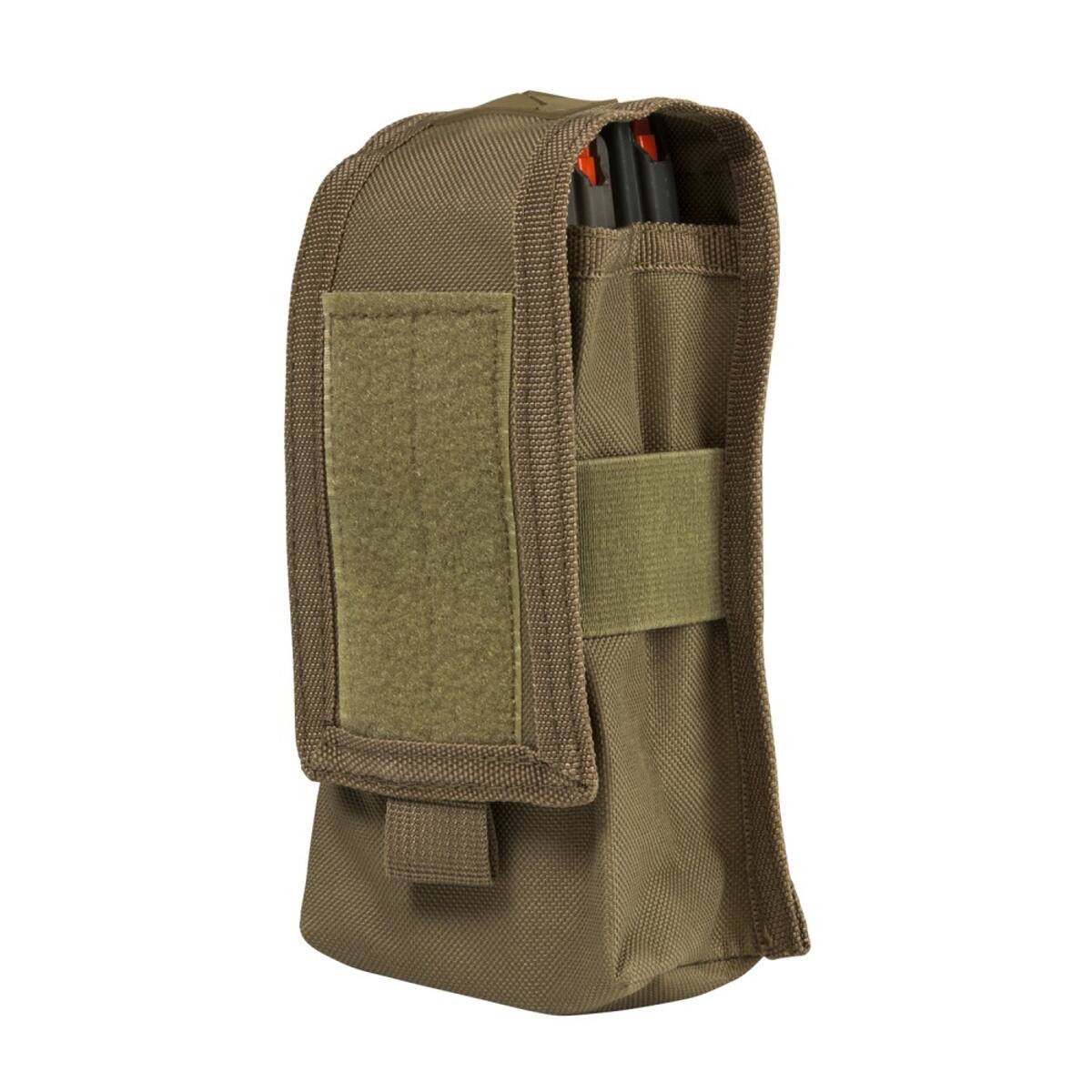 Front. NcSTAR - NcSTAR Vism MOLLE Pouch for Two 7.62x39 or 5.56 Caliber 30 Round Magazines or Two-Way Radio, Tan - Tan.