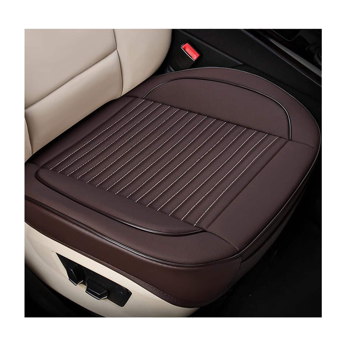 COTTAGE - Car Seat Bottom Cover Pad Leather Vehicle Protector Mat With Pocket Auto Front Button Cushion Universal - Gray Full Set