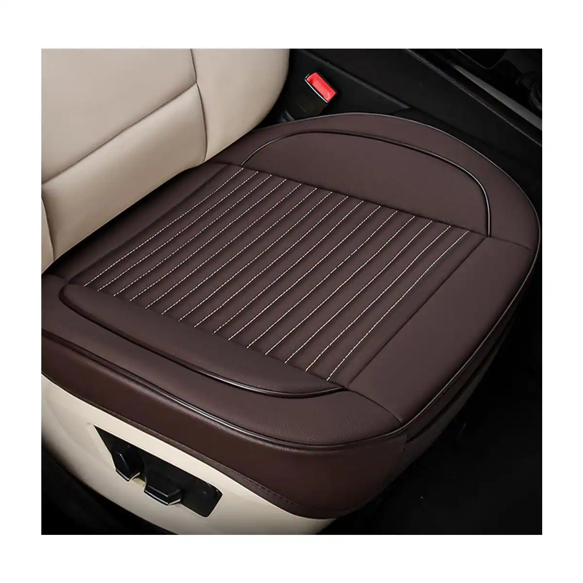 COTTAGE - Car Seat Bottom Cover Pad Leather Vehicle Protector Mat With Pocket Auto Front Button Cushion Universal - Gray Full Set