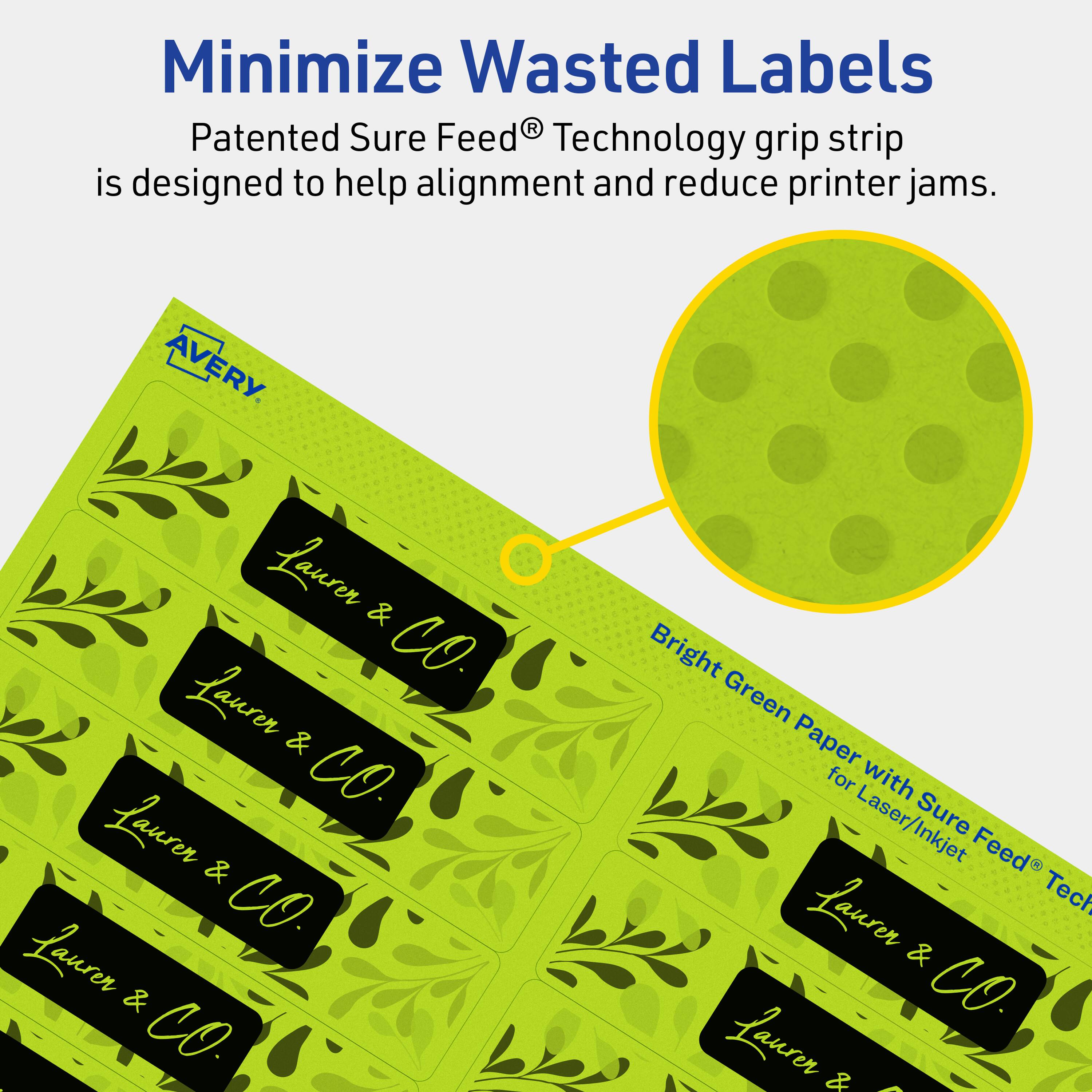 Avery Printable Rectangle Labels, Bright 1