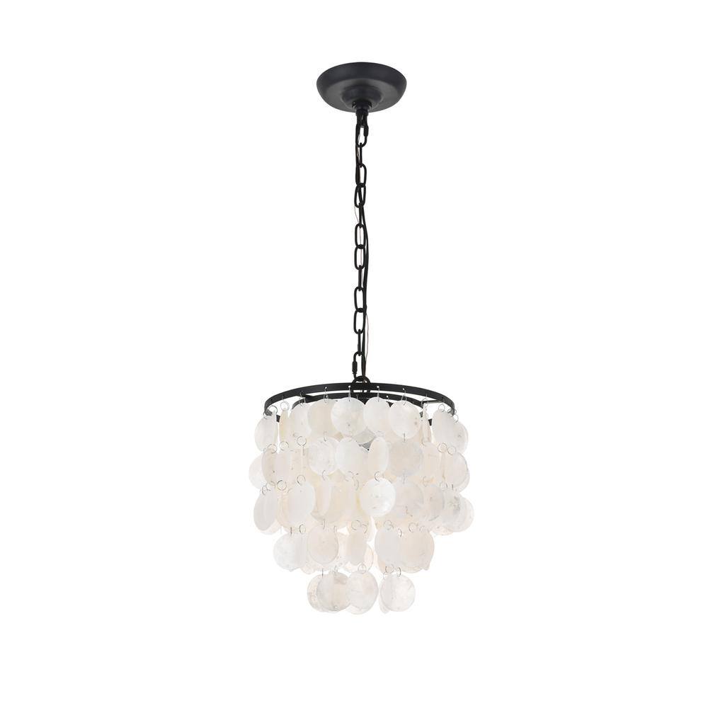 Alt View 6. Living District - Selene 1 light Black Pendant - Black And White.