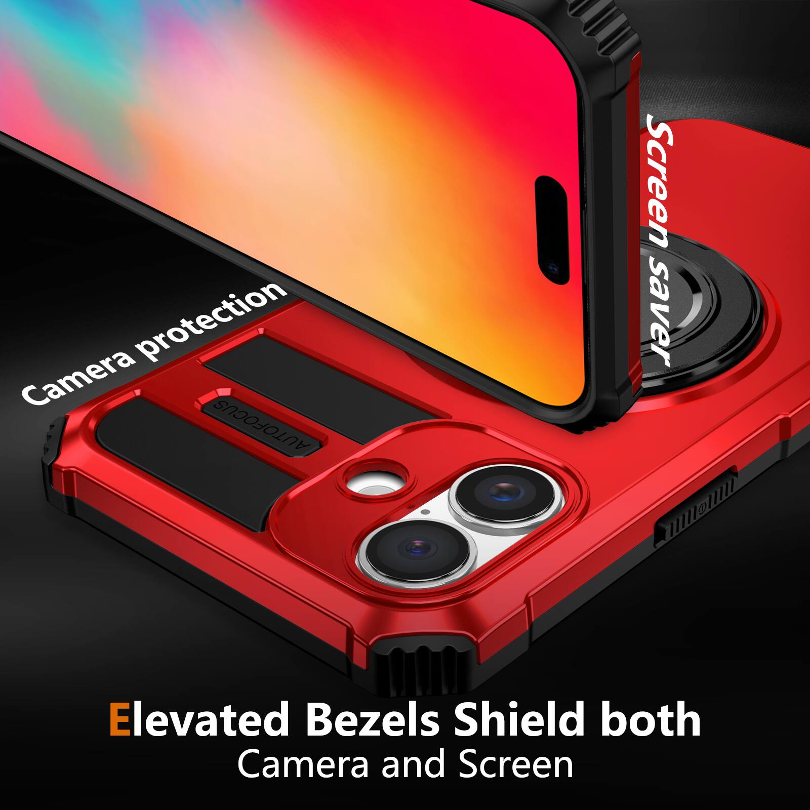 - Camera protection
- Screen saver
- Elevated Bezels Shield both Camera and Screen