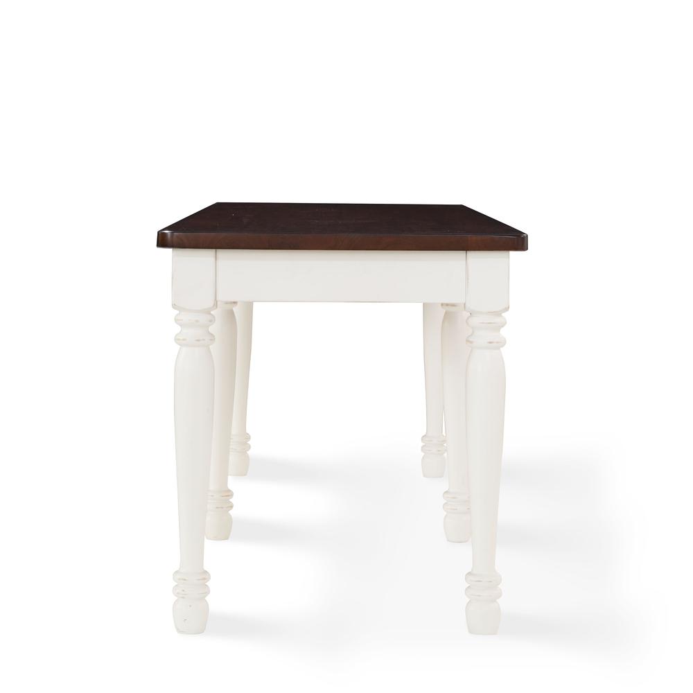 Left. Crosley Furniture - Shelby Dining Bench - Distressed White.