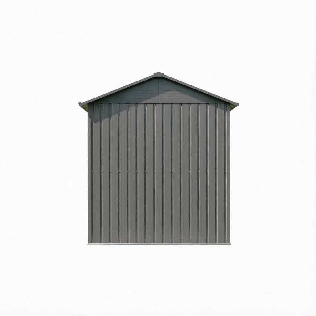 Alt View 8. Loheer - Loheer 8x6 Metal Shed Galvanized Steel Outdoor Storage Heavy Duty Tool Shed with Sliding Door Gray.