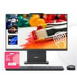 Lenovo - IdeaCentre 27" Touchscreen All-in-One - Wireless Charging Base - AMD Ryzen 5 - 16GB RAM - 1TB SSD - Adata 64GB USB Drive - Gray