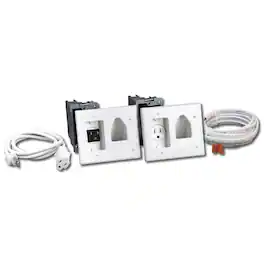 DataComm Electronics - Flat Panel TV Cable Organizer Kit with Power Solution