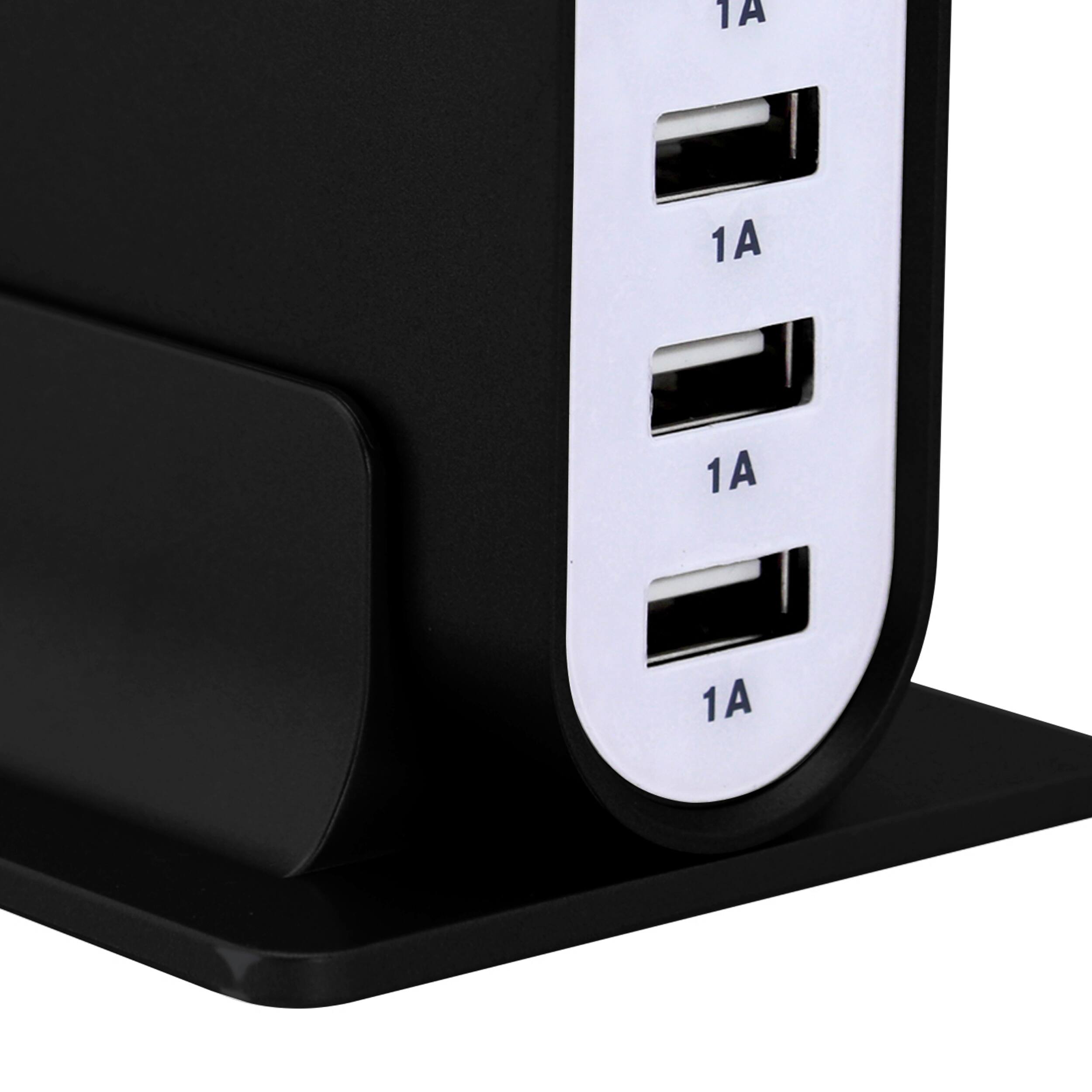Alt View 1. Trexonic - Trexonic 7.1 Amps 5 Port Universal USB Compact Charging Station in Black Finish - Black.