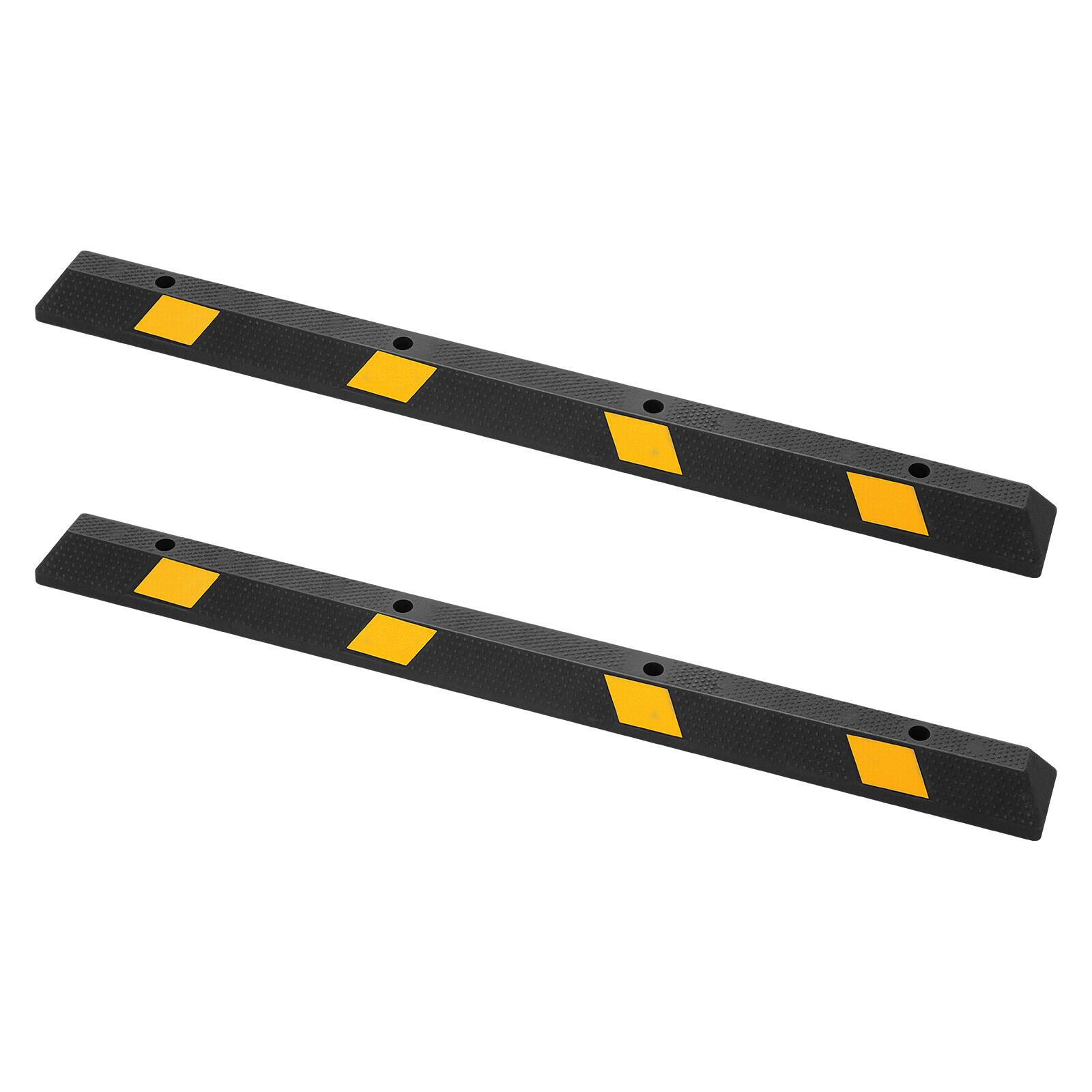 Alt View 5. VEVOR - Parking Stopper,72 Inch 2 Pcs Heavy Duty Parking Aid for Garage, Rubber Curb Garage Floor Stopper with Reflective Strips - Black.