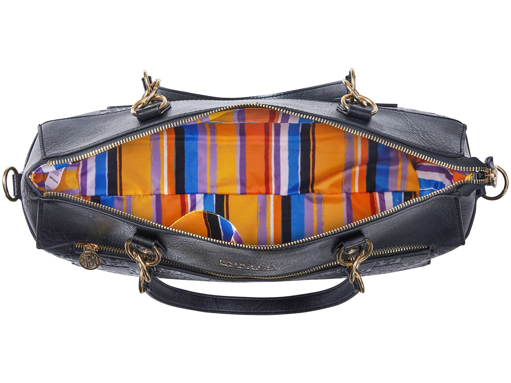 Left. Badgley Mischka - BADGLEY MISCHKA Madalyn Vegan Leather Weekender Duffel Bag | Black - Black.