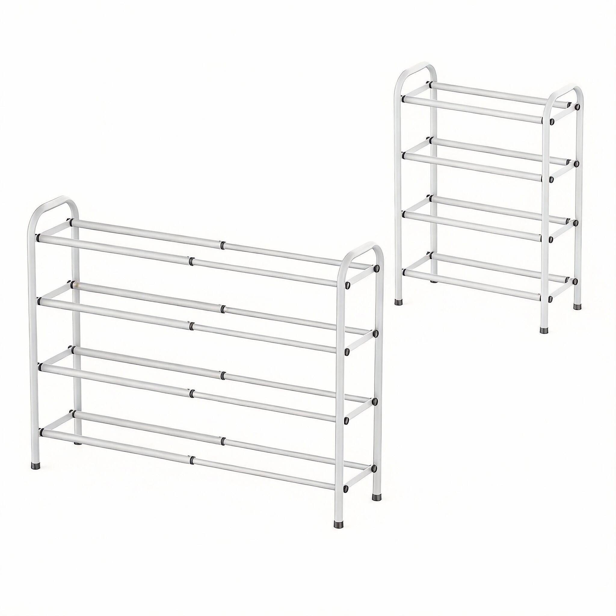 White 16 pairs 4 tier 33.8" expandable