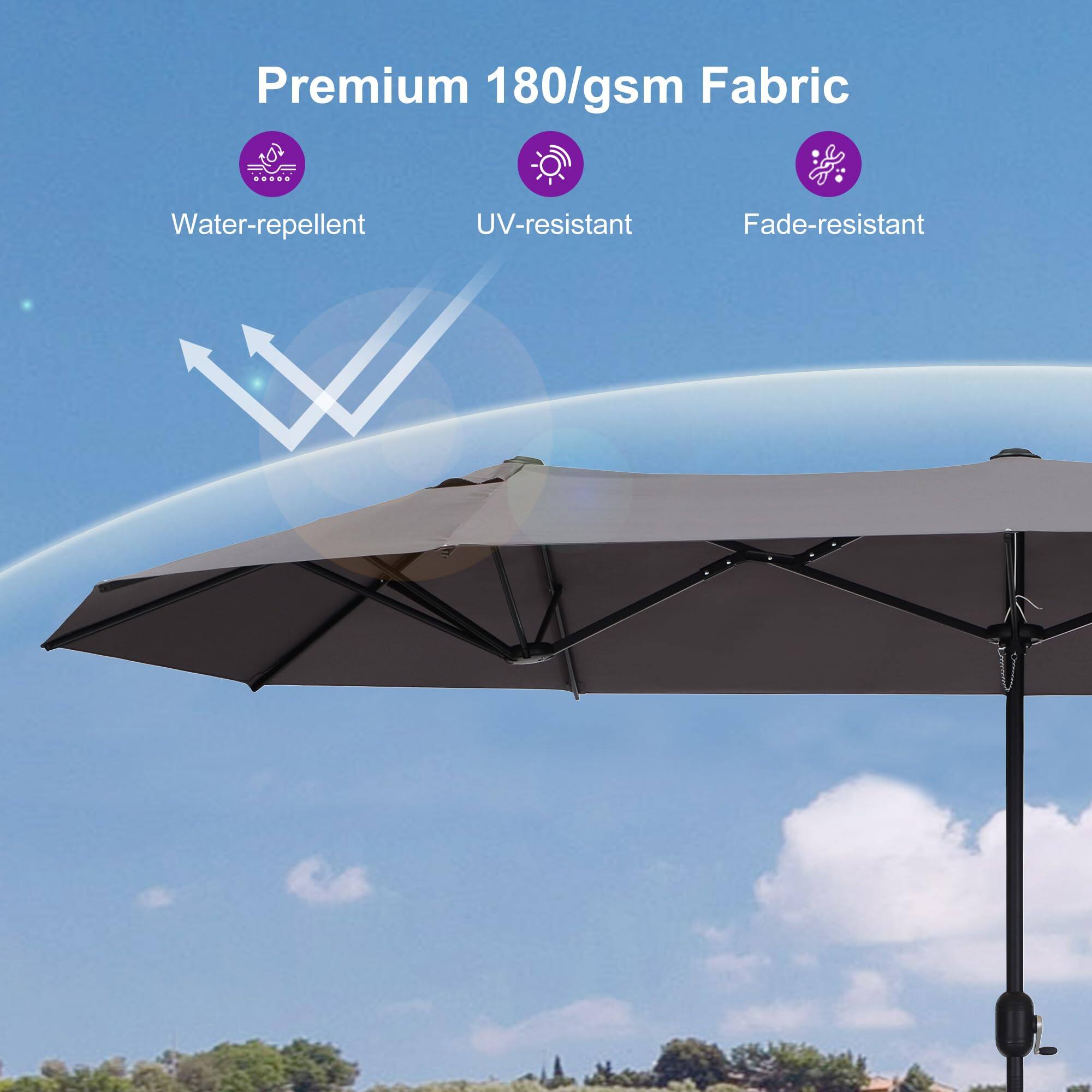 Premium 180/gsm Fabric

- Water-repellent
- UV-resistant
- Fade-resistant