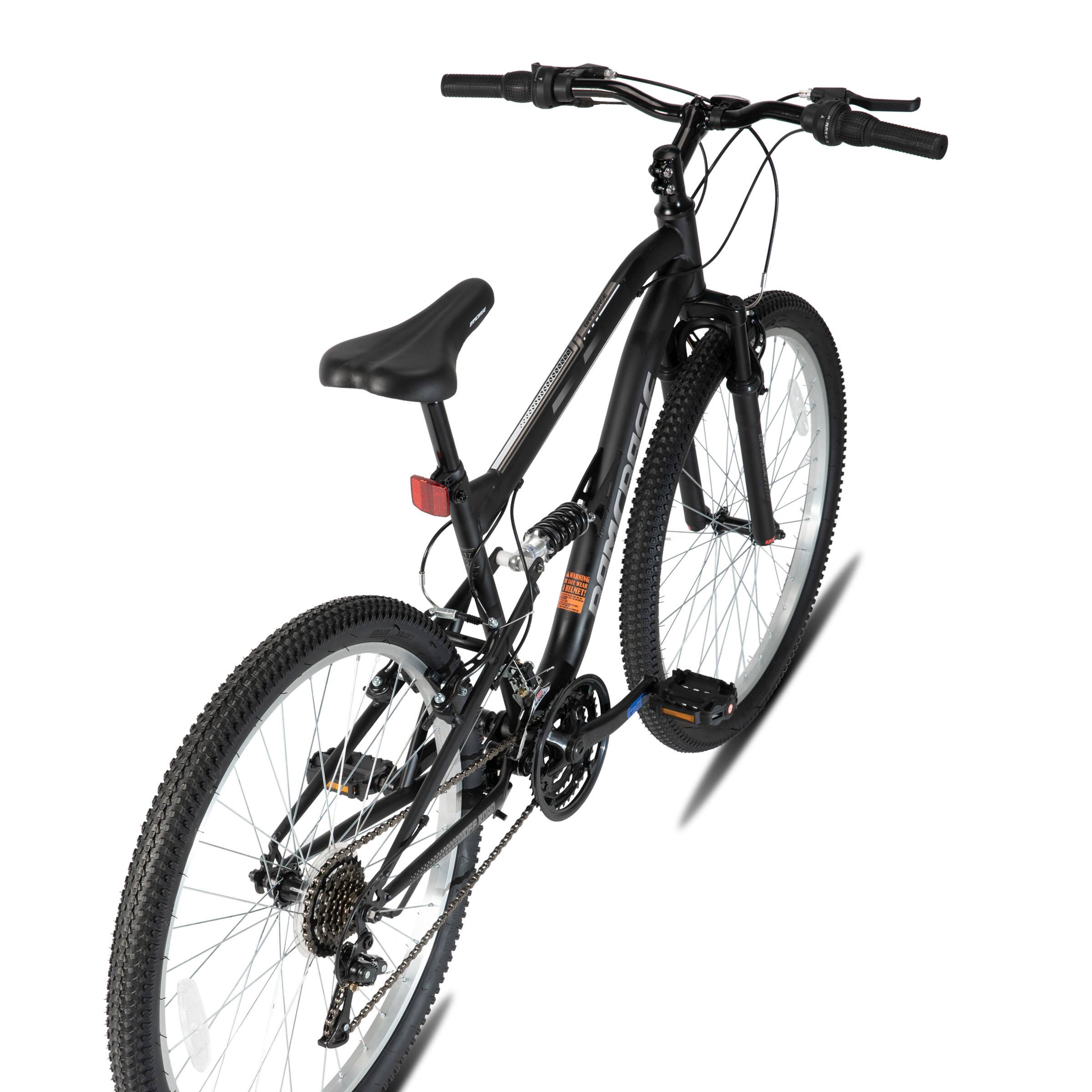 Alt View 4. HILAND - HILAND 26 Inch Full Suspension Mountain Bike for Men Women, 18-Speed Dual V-Brake MTB Bicycle, Black - Black.