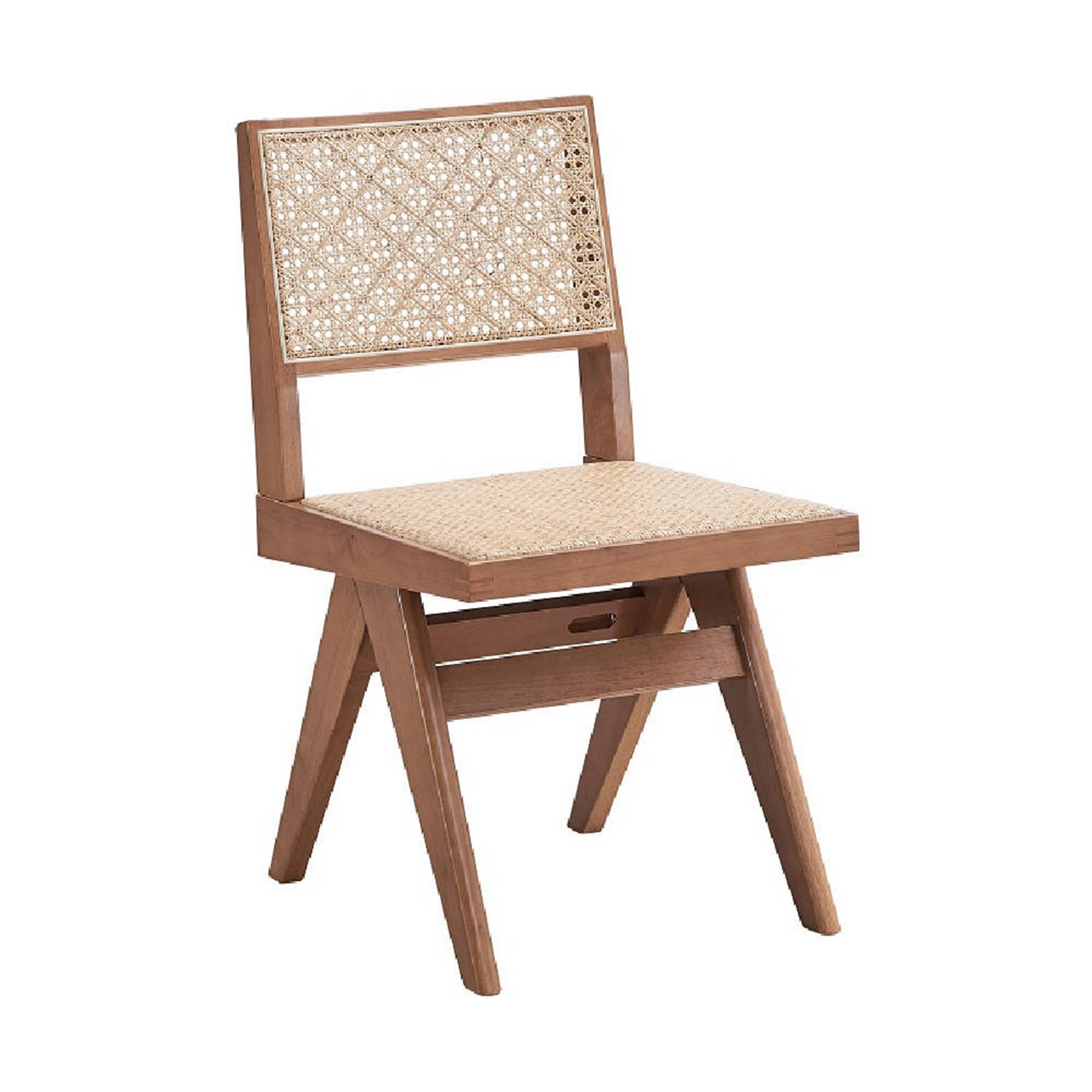 Alt View 1. Manhattan Lane - Tina 22 Inch Side Dining Chair Set of 2, Woven Rattan - Brown.
