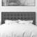 Left. CorLiving - Valencia Square Tufted Upholstered Queen Headboard - Grey.