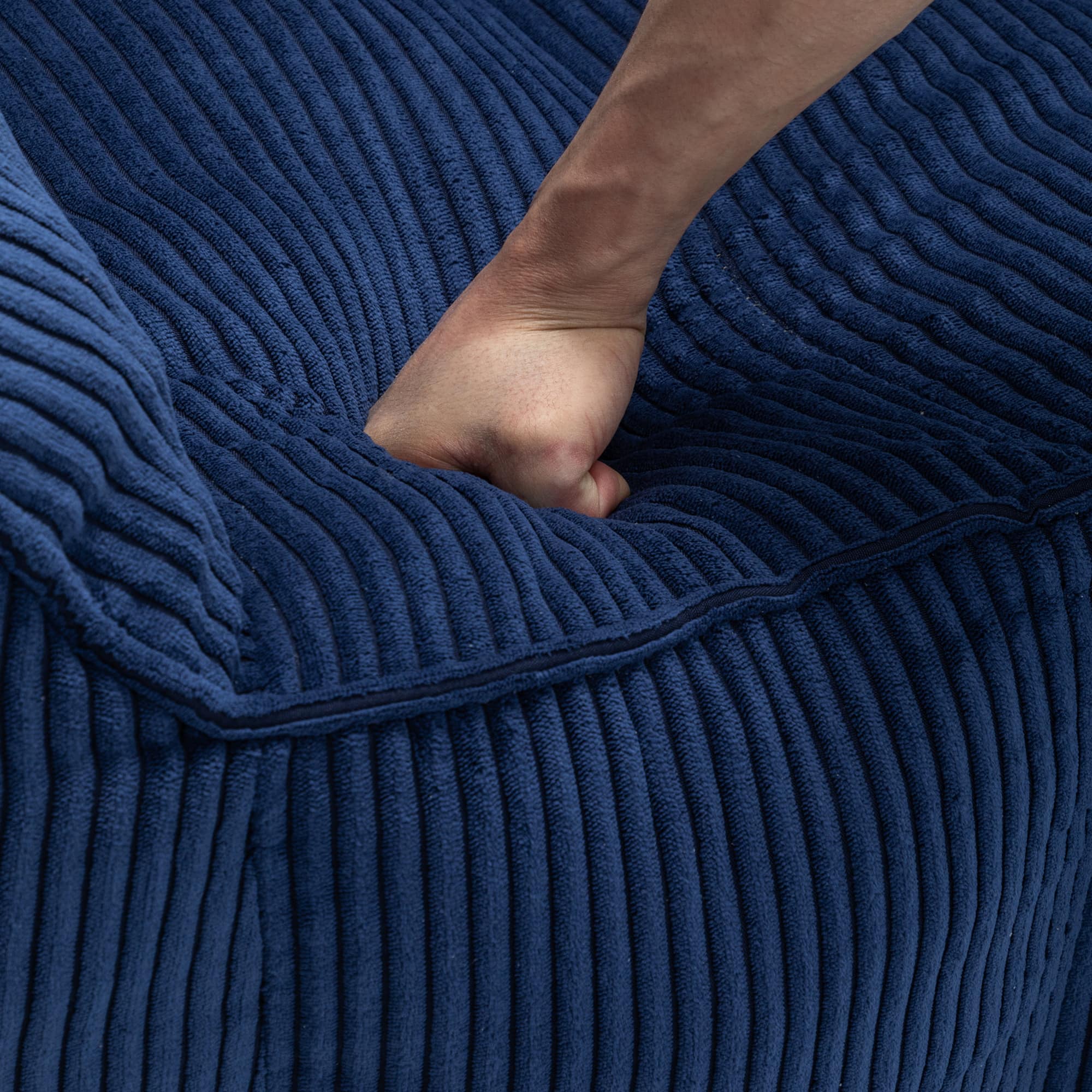 Alt View 10. GOODSILO - Large Corduroy Bean Bag Sofa Chair with Armrests for Living Room and Bedroom Comfort - Dark Blue.