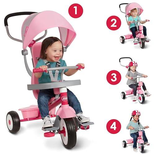 Alt View 3. Radio Flyer - RADIO FLYER TODDLER TRICYCLE BIKE STROLLER ADJUSTABLE SEAT 481PZ - PINK - Pink.