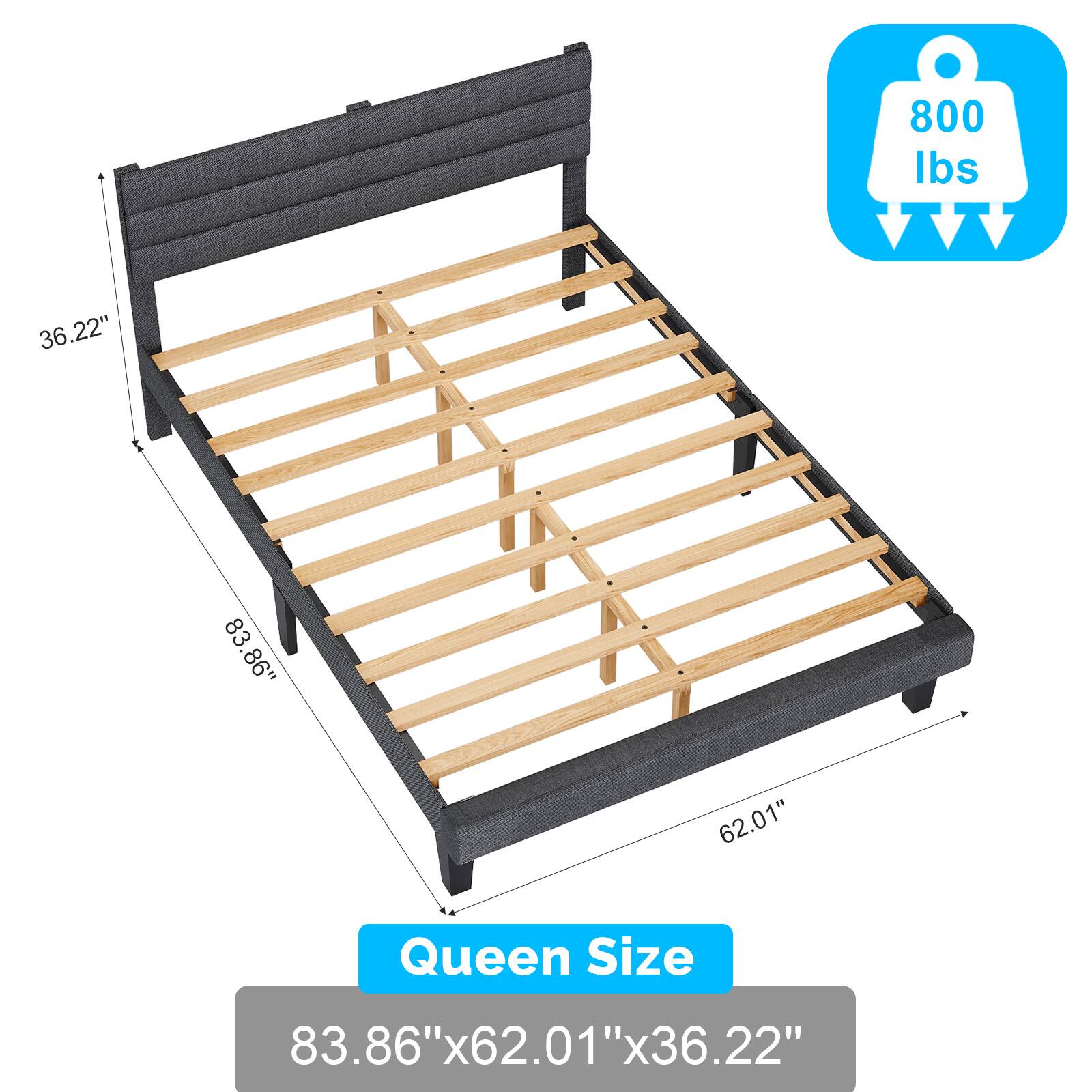 800 lbs  
36.22"  
83.86"  
62.01"  
Queen Size  
83.86"x62.01"x36.22"