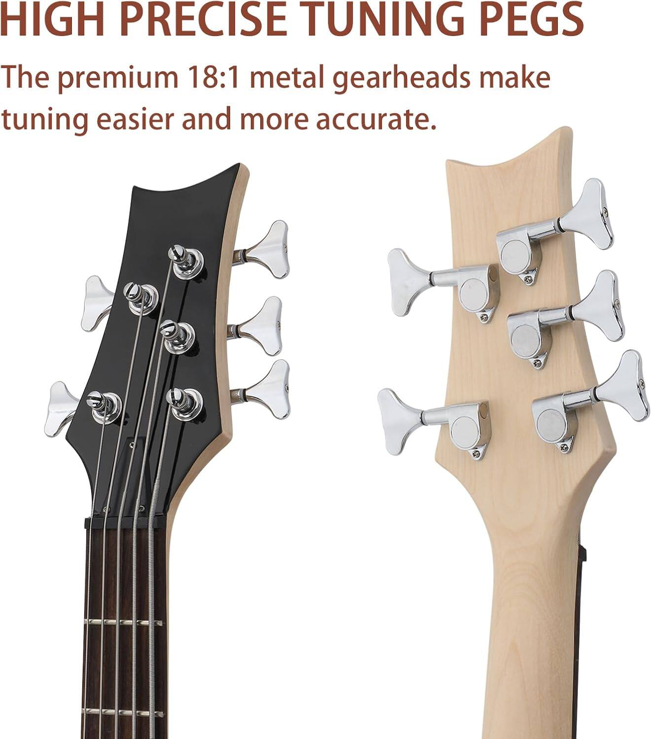 HIGH PRECISE TUNING PEGS

The premium 18:1 metal gearheads make tuning easier and more accurate.