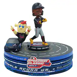 Ronald Acuna Jr. Atlanta Braves 2025 MLB Speedway Classic Racetrack Dual Spinner Bobblehead