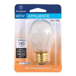 Westinghouse - Appliance Incandescent Bulb E26 (Medium) White 40 W A15 1 Pack Case of 6