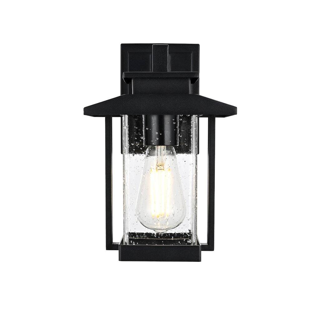 Back. Elegant Lighting - Tioga 7 inch Outdoor Pendant in Black - Black.