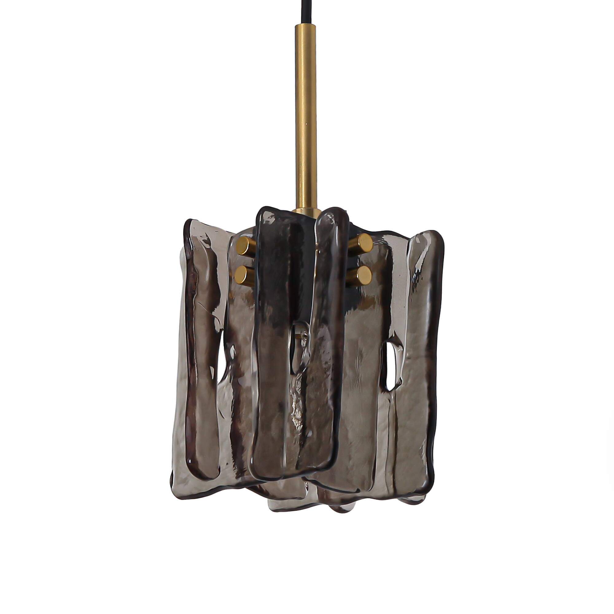 Alt View 6. Parrot Uncle - 4.7" Modern Handmade Grey Glass Pendant Ceiling Light with Adjustable Cord for Bedroom and Dining Room - Grey.