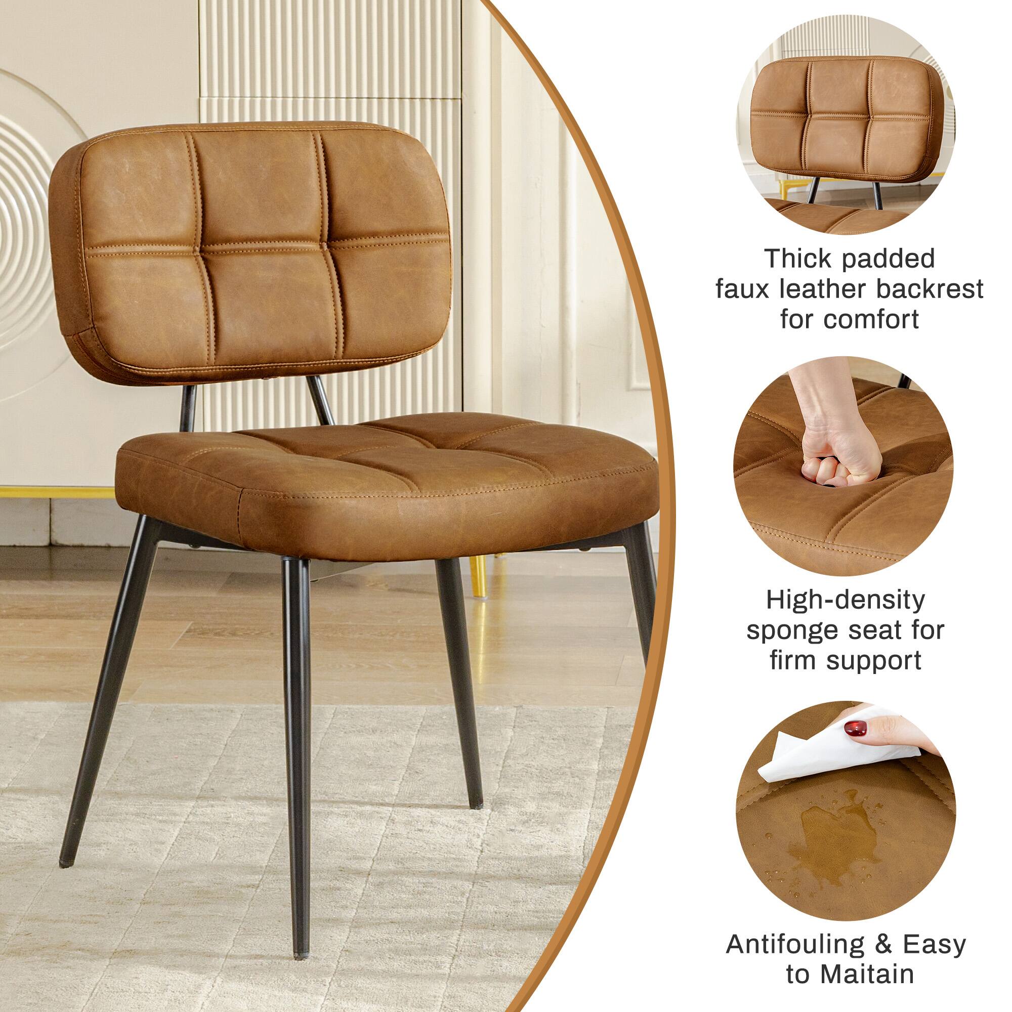 Thick padded faux leather backrest for comfort

High-density sponge seat for firm support

Antifouling & Easy to Maintain