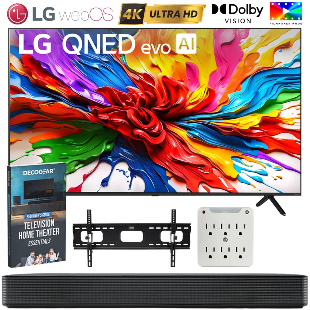- LG webOS 4K ULTRA HD LG QNED evo AI
- Dolby VISION FILMMAKER MODE
- DECOGEAR BEGINNER'S GUIDE TELEVISION HOME THEATER ESSENTIALS